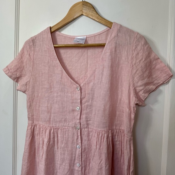 Jillian Harris x Priv Hamptons Mini Babydoll Linen Button Dress - Picture 8 of 9